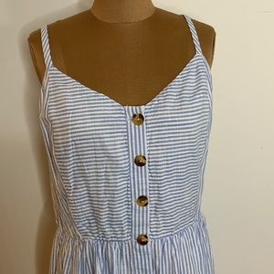NWT Crown & Ivy Striped Blue and White Midi Dress